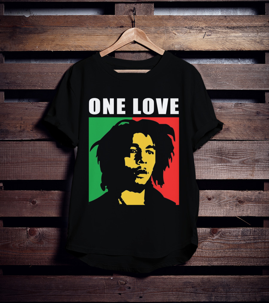 One Love Bob Marley Rasta Colors T-Shirt
