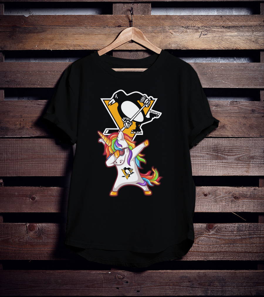 Unicorn Dabbing Penguins Pittsburgh Hockey T-Shirt
