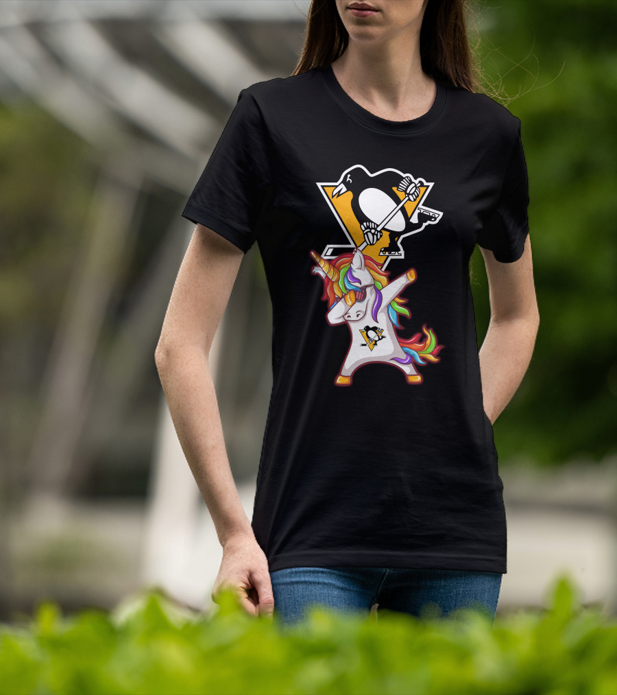 Unicorn Dabbing Penguins Pittsburgh Hockey T-Shirt