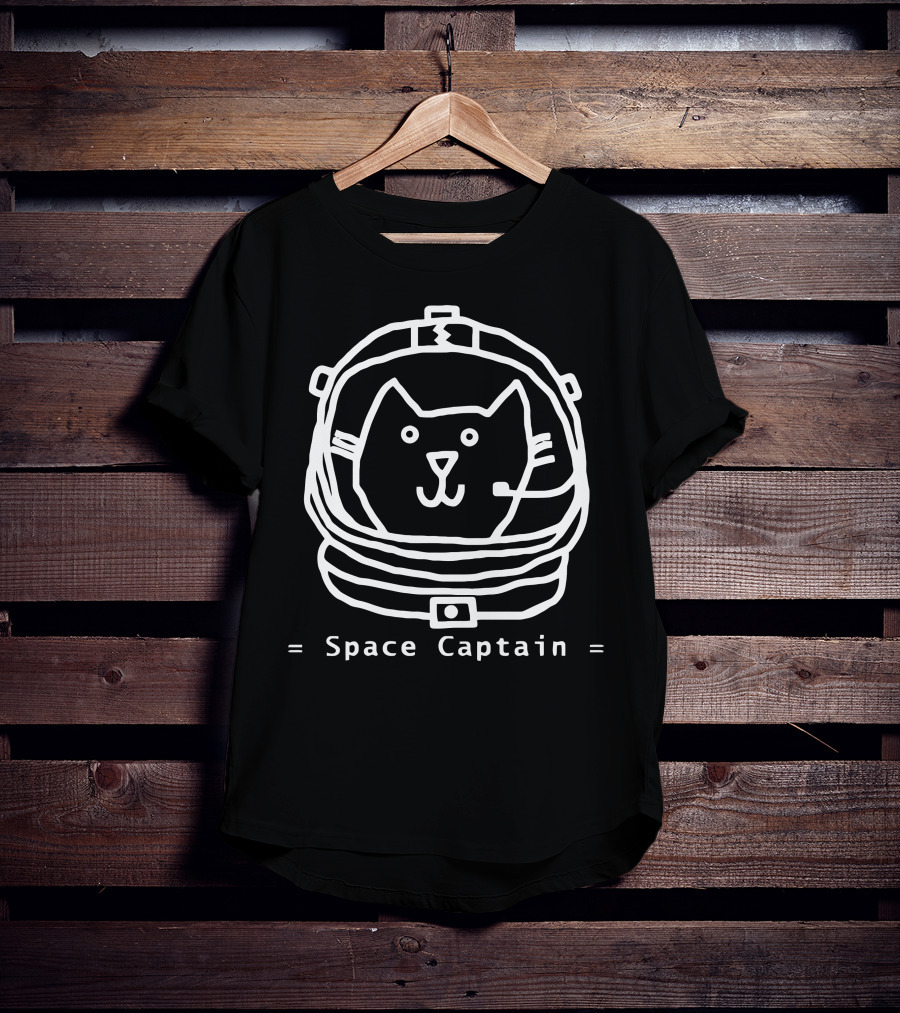 Space Captain Cat In Spacesuit T-Shirt