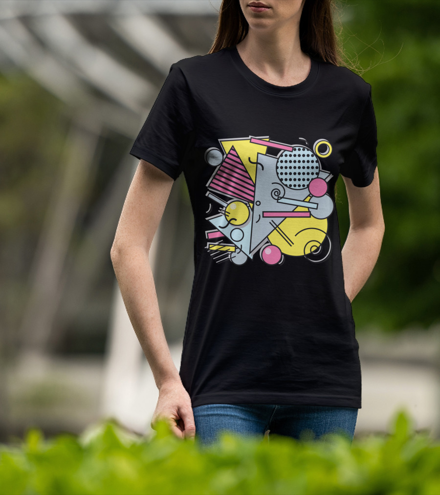 80s Memphis Geometric Abstract Shapes T-Shirt