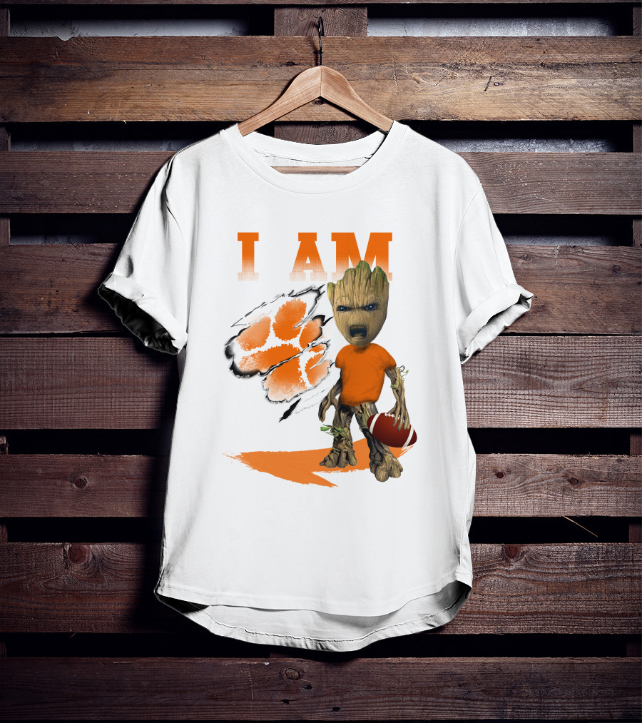 I AM Clemson Tiger Groot Football T-Shirt