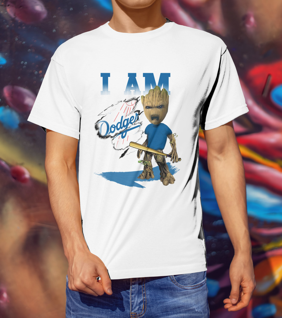 I Am Groot Dodgers Baseball T-Shirt