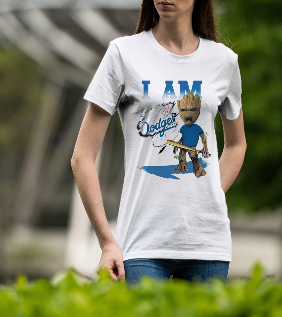 I Am Groot Dodgers Baseball T-Shirt