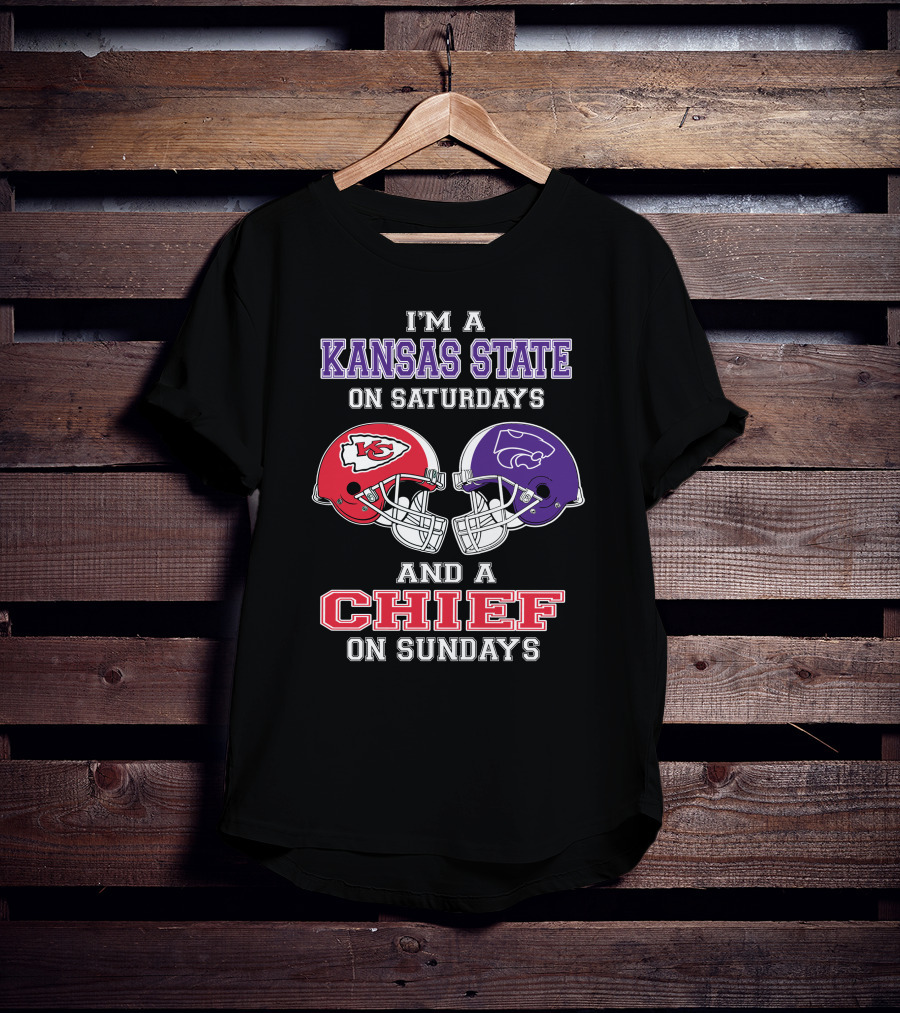 Kansas State Wildcats Saturdays Chiefs Sundays Football Fan T-Shirt