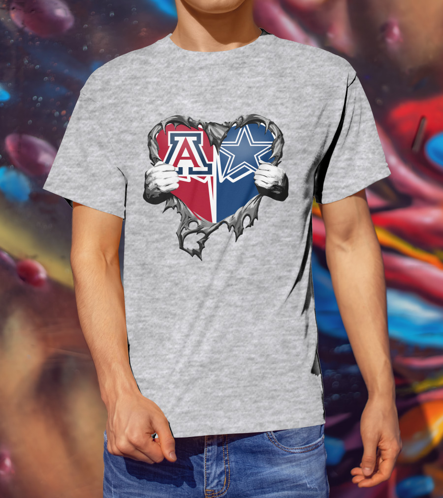 Cowboys And Arizona Wildcats Heart T-Shirt