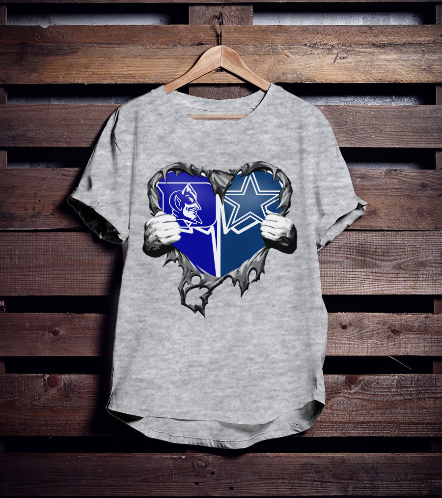 Cowboys Duke Blue Devil Heart T-Shirt