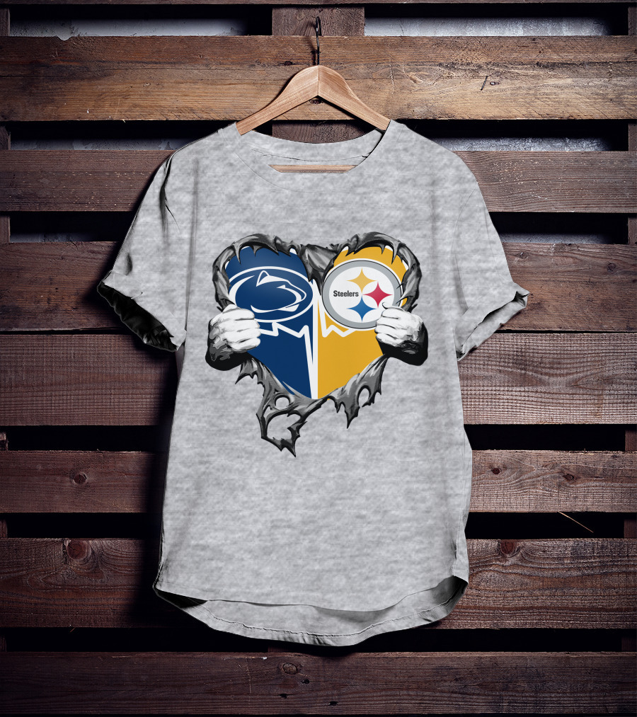 Steelers And Penn State Heart T-Shirt