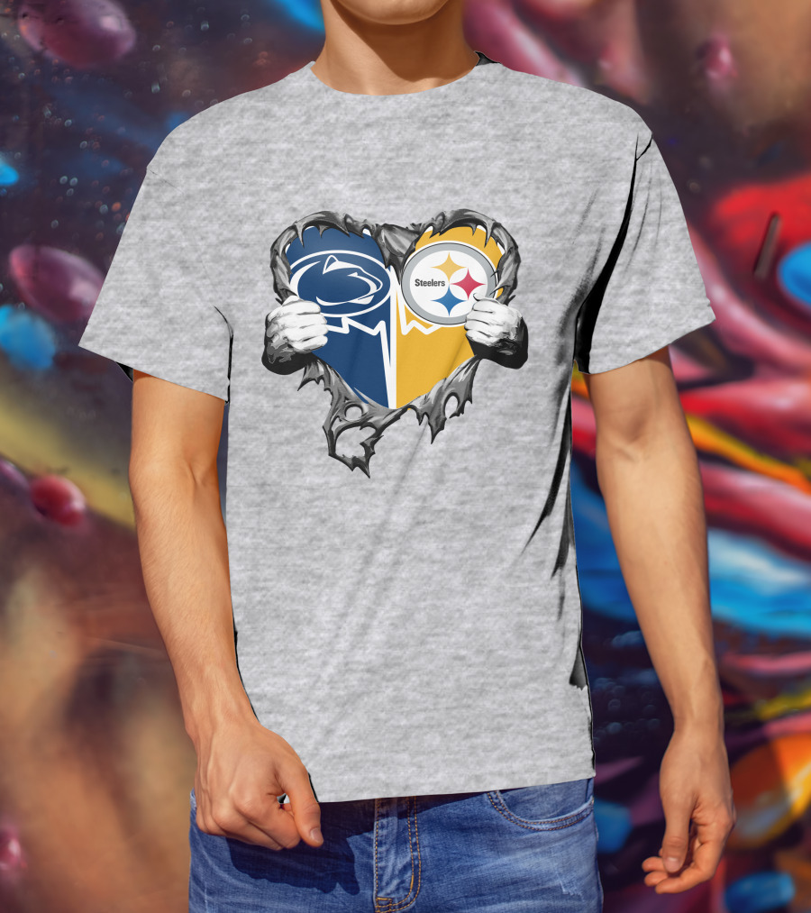 Steelers And Penn State Heart T-Shirt