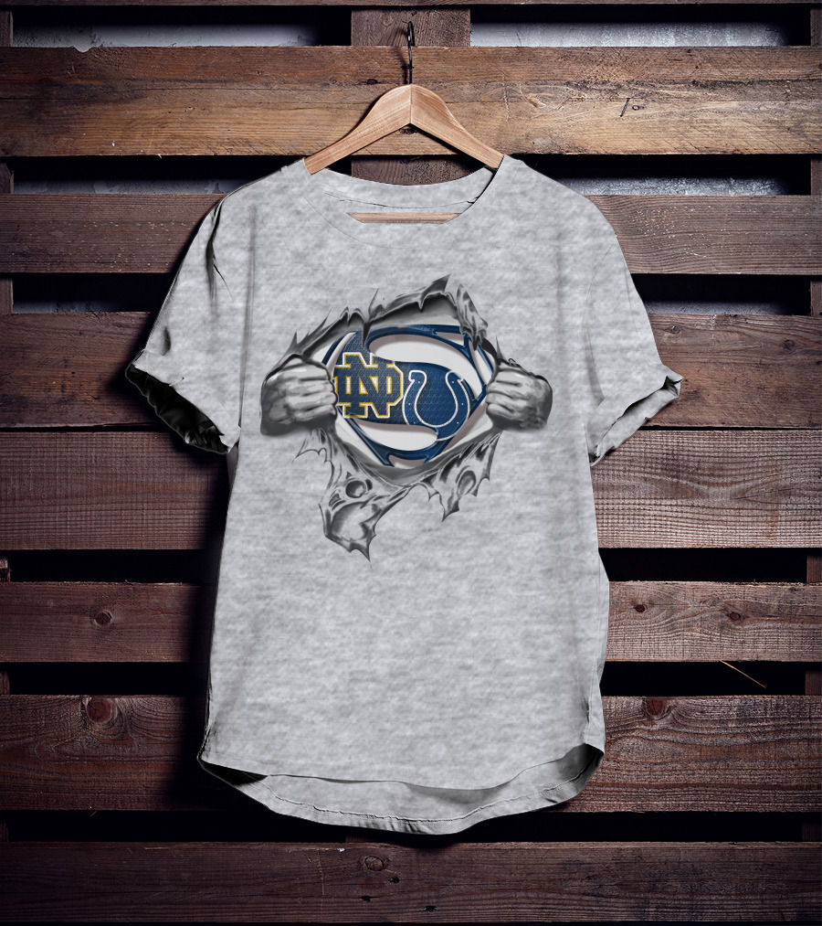 Notre Dame Colts Superhero Logo Fusion T-Shirt