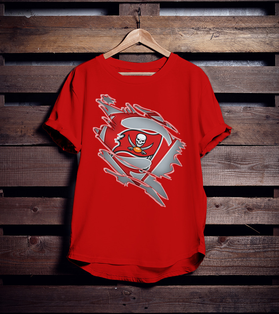 Buccaneers Super Man Nfl Logo Fusion With Superman T-Shirt