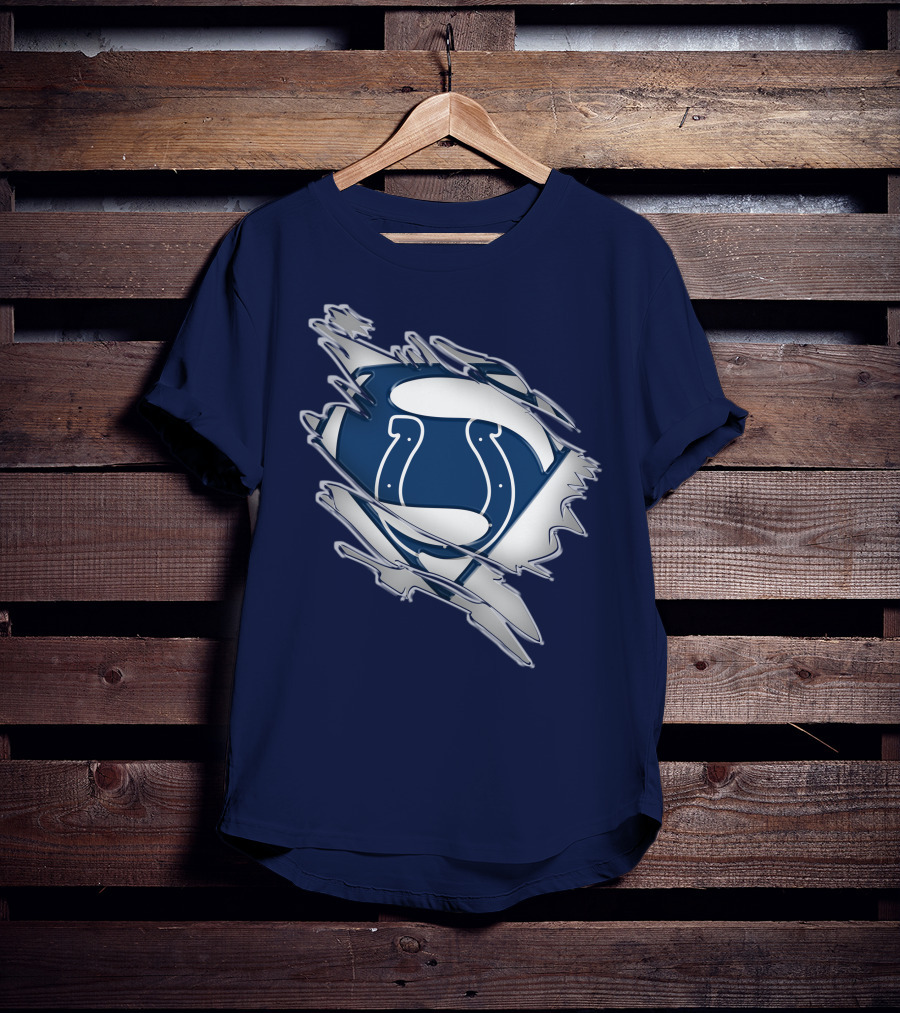 Colts Superman Logo Ripped Effect T-Shirt