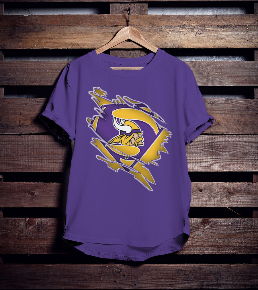 Minnesota Vikings Superman Logo Fusion T-Shirt
