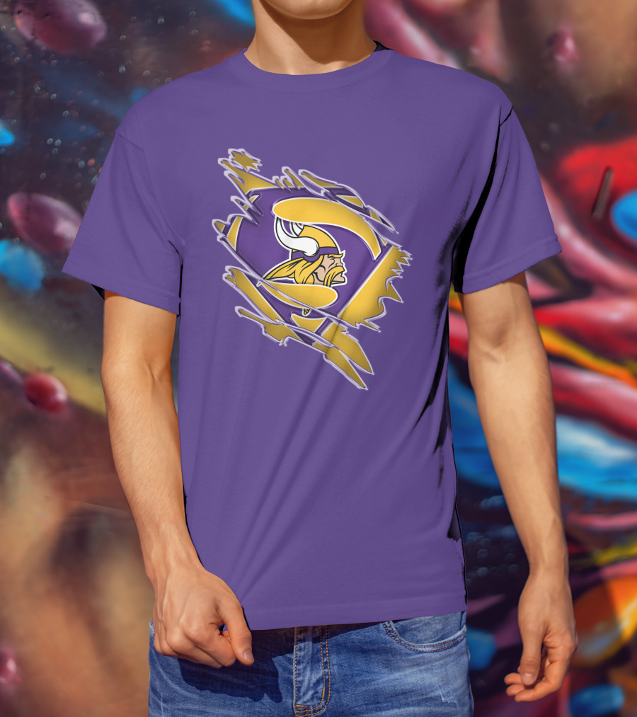 Minnesota Vikings Superman Logo Fusion T-Shirt