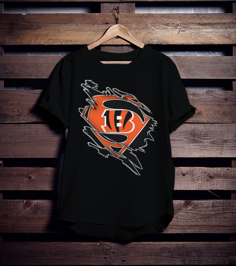 Bengals Superman B Logo Superhero Emblem T-Shirt