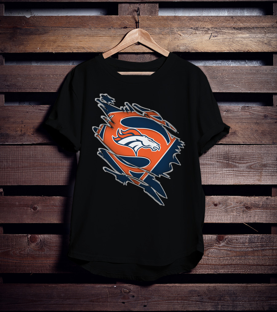 Denver Broncos Superman Logo Fusion T-Shirt