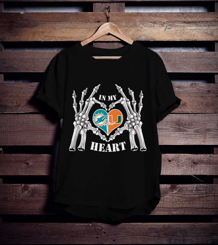In My Heart Dolphins Hurricanes Skeleton Hands T-Shirt