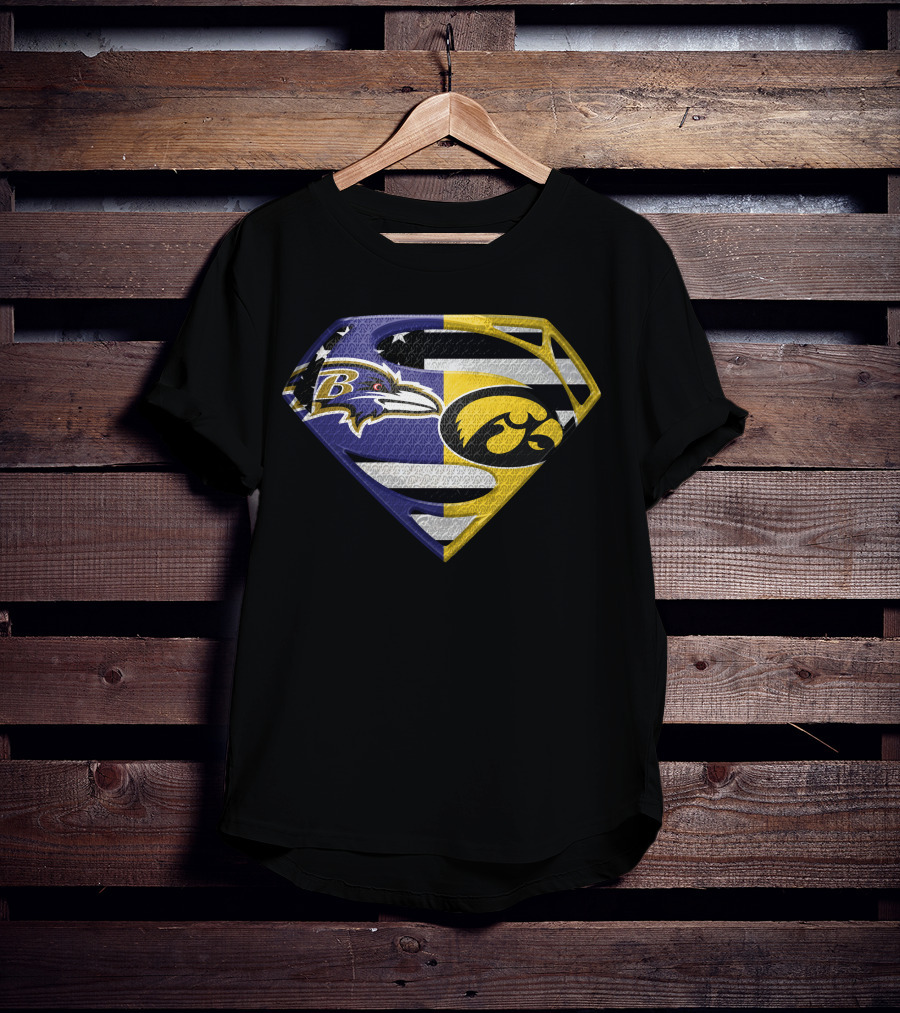 Baltimore Ravens Iowa Hawkeyes Super Logo Spm T-Shirt
