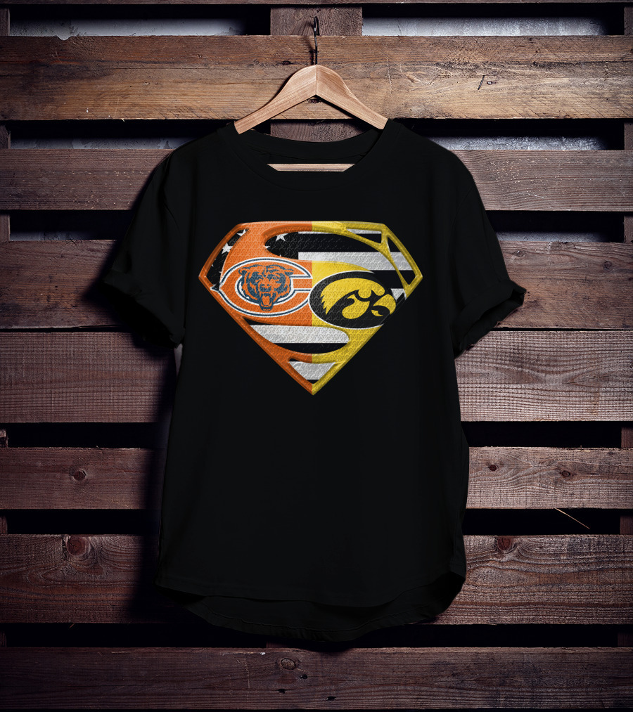 Chicago Bears Iowa Hawkeyes Superman Logo Spm T-Shirt