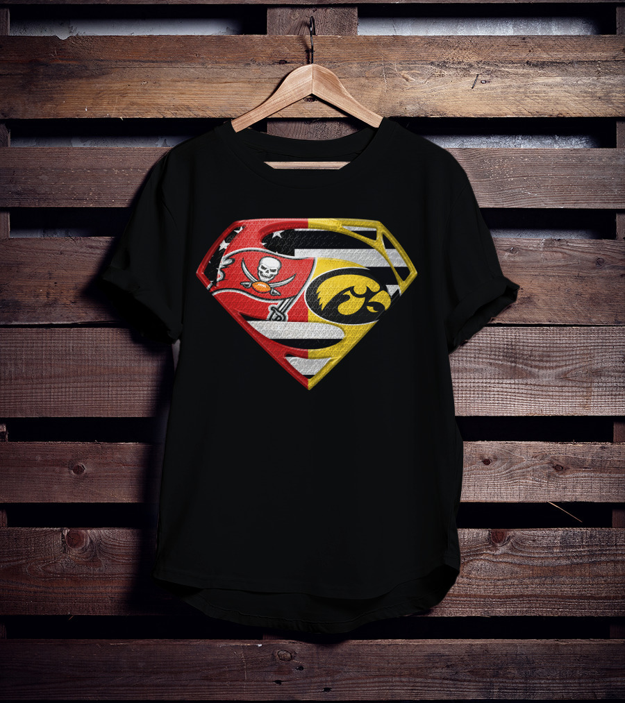 Tampa Bay Buccaneers Iowa Hawkeyes Superman T-Shirt