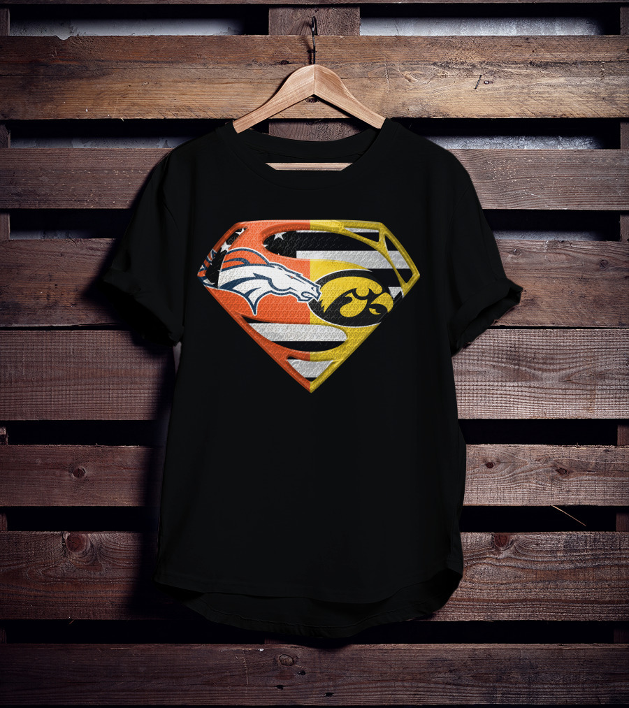 Superman Broncos Hawkeyes Logo Fusion On Spm T-Shirt