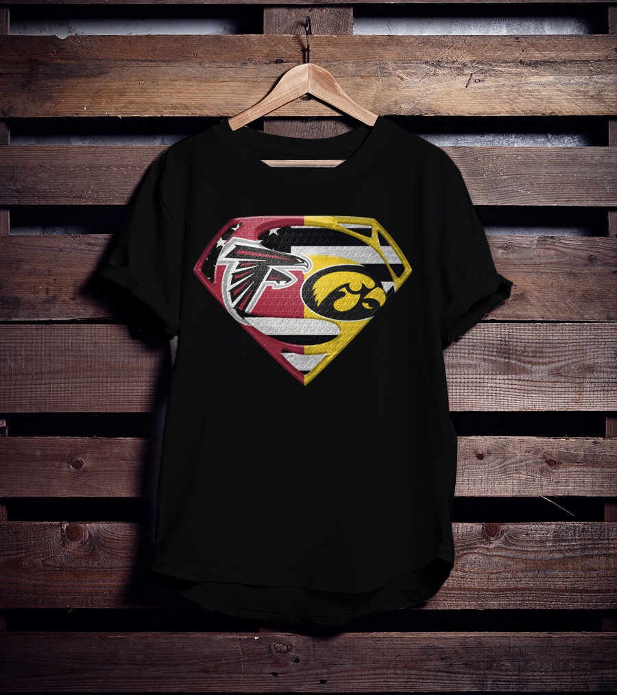 Atlanta Falcons Iowa Hawkeyes Superman Logo Fusion Spm T-Shirt