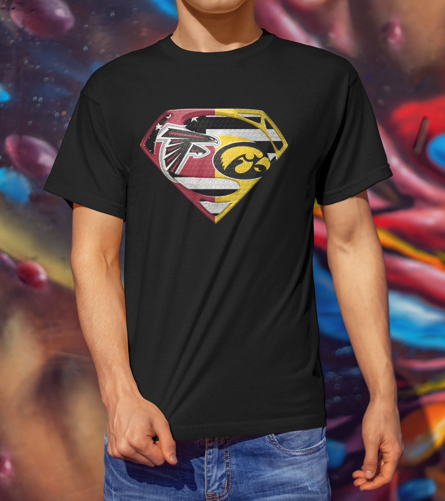 Atlanta Falcons Iowa Hawkeyes Superman Logo Fusion Spm T-Shirt