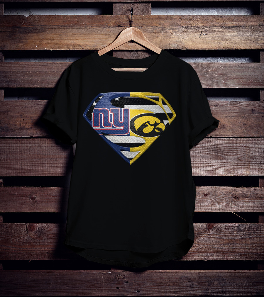 New York Giants Iowa Hawkeyes Superhero T-Shirt