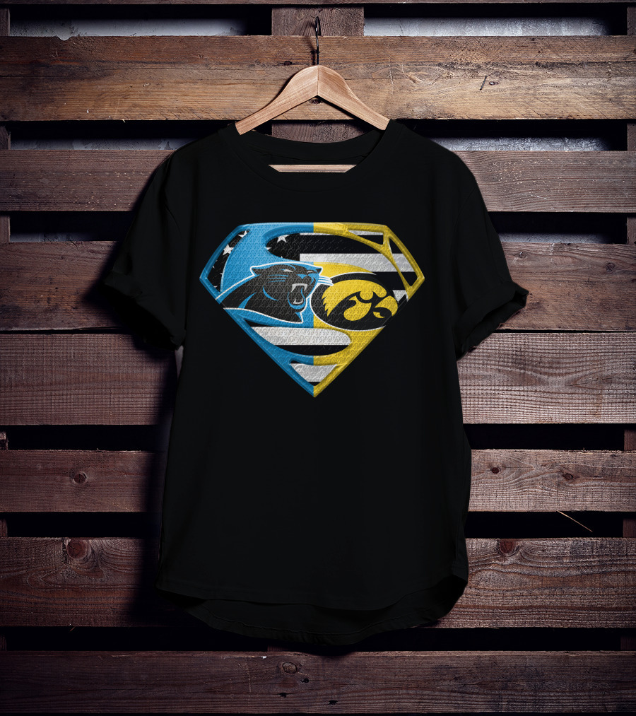 Superman Panthers Hawkeyes Mashup Logo Spm T-Shirt