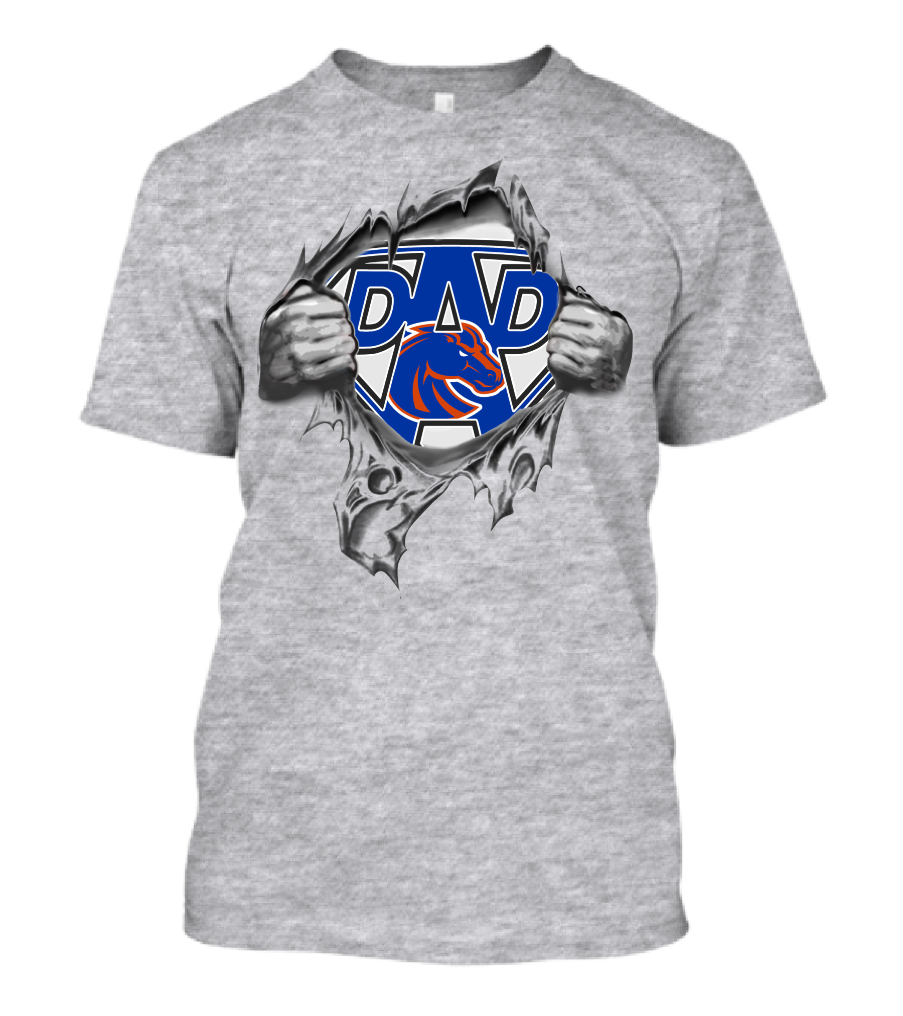 Broncos Super Dad Hands Tearing T-Shirt
