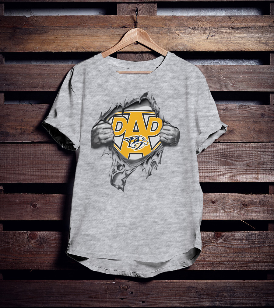 Nashville Predators Dad Logo Superhero T-Shirt