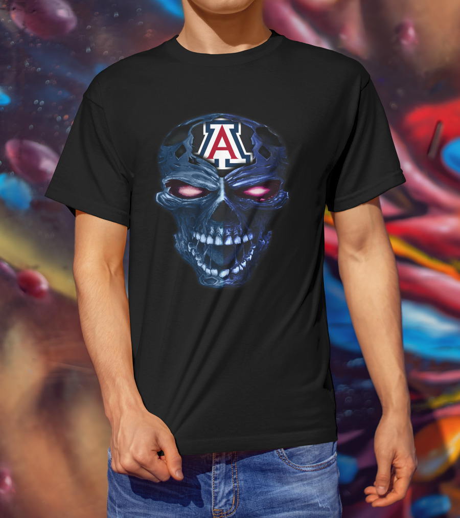 Arizona Wildcats Skull Logo Dark T-Shirt