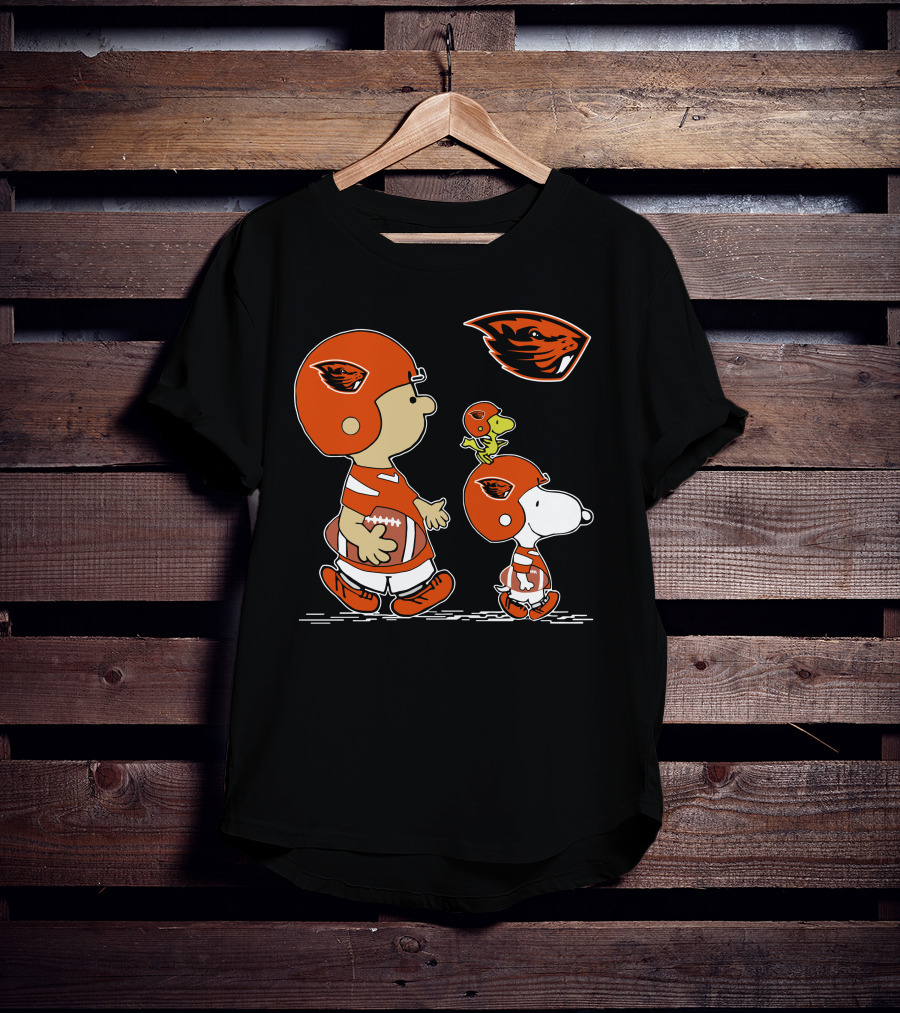 Snoopy And Oregon State Beavers Football Peanuts Characters T-Shirt