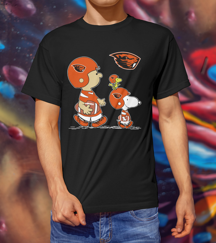 Snoopy And Oregon State Beavers Football Peanuts Characters T-Shirt