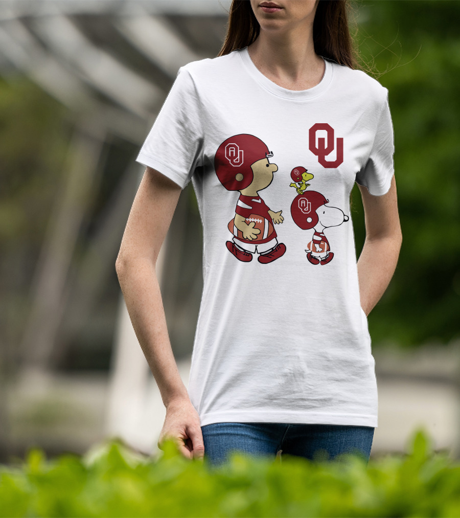 OU Sooners Football Characters With Helmets And Football T-Shirt