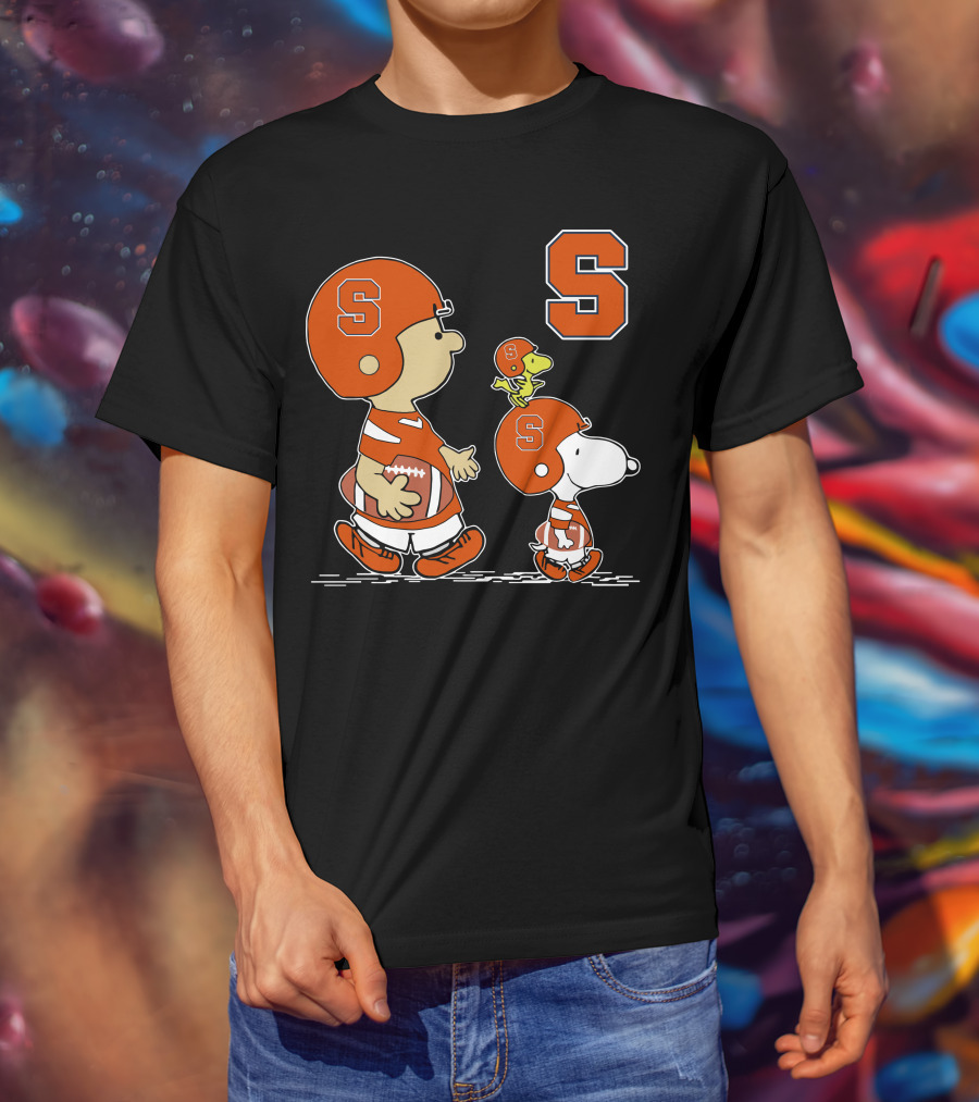 Syracuse Orange Charlie Brown And Snoopy Football T-Shirt