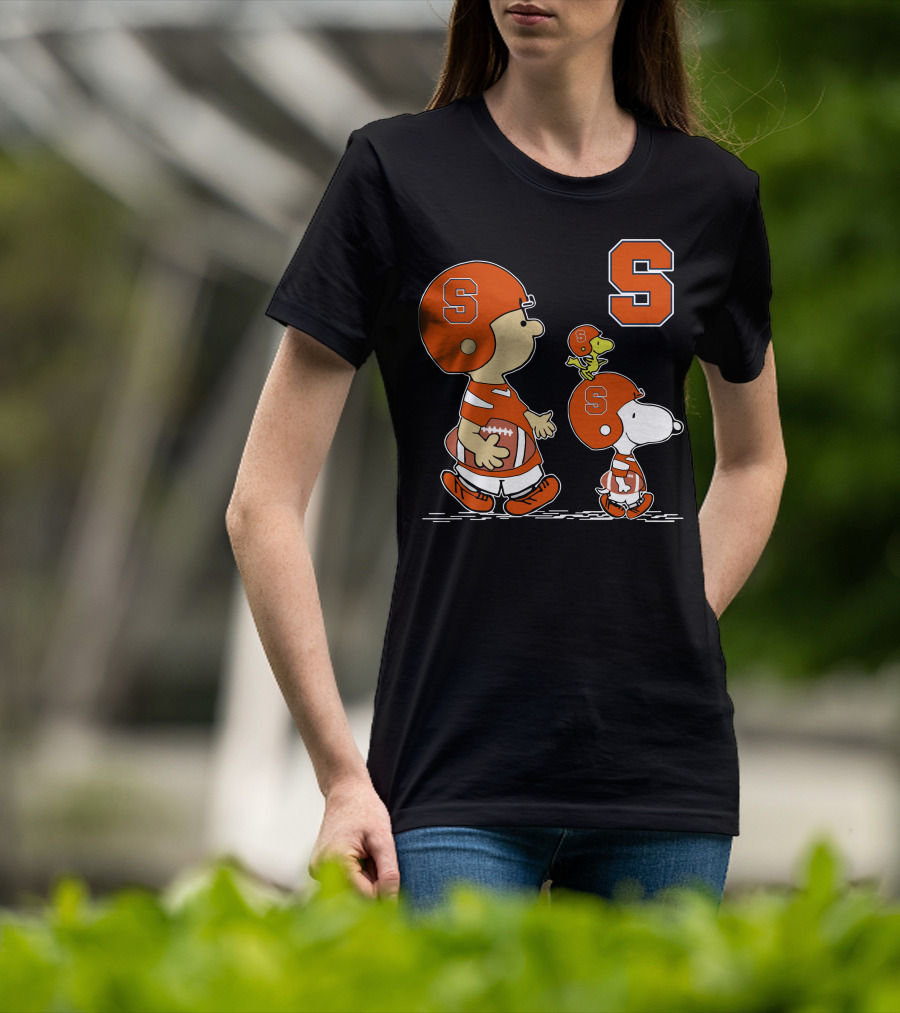 Syracuse Orange Charlie Brown And Snoopy Football T-Shirt