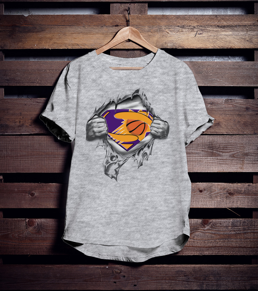 Phoenix Suns Superman Basketball Logo Rip T-Shirt