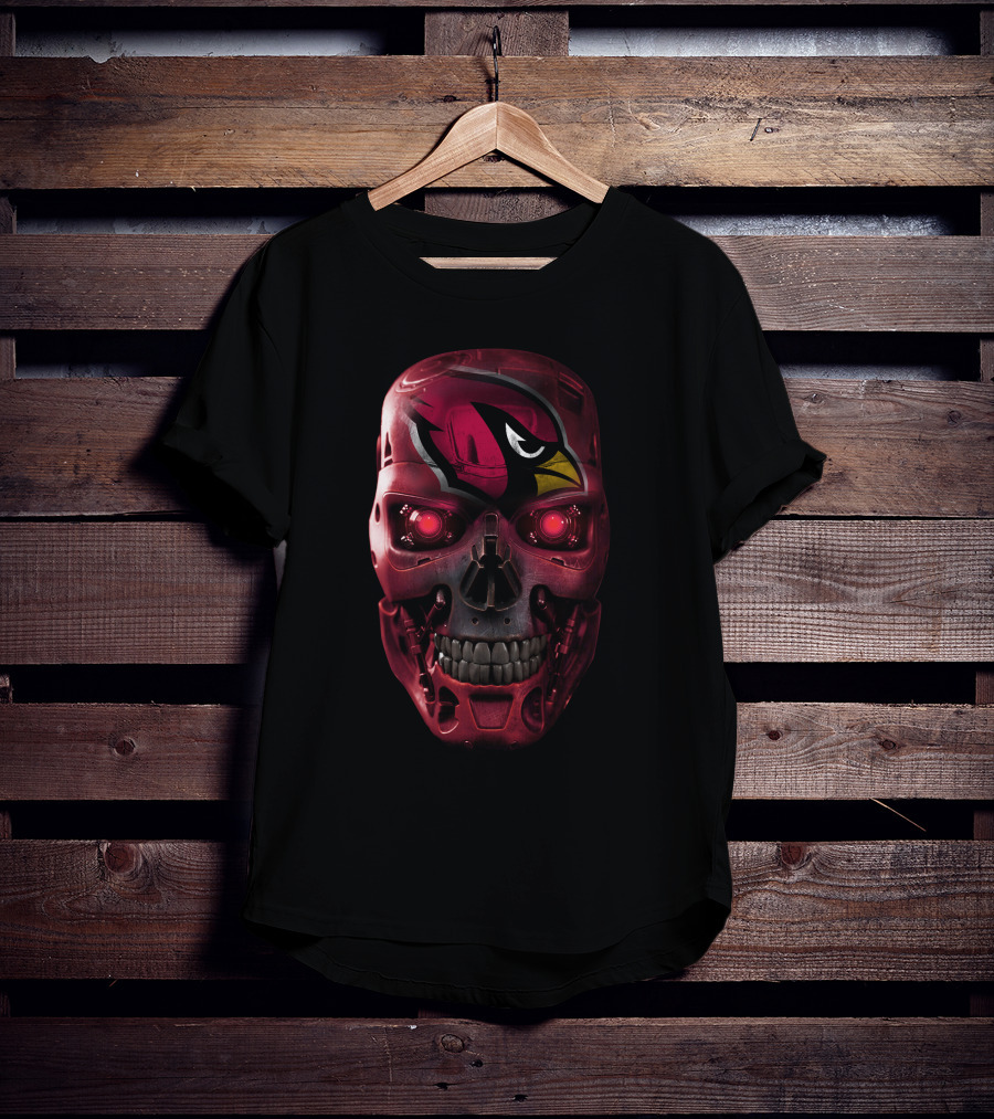 Skull Robot Arizona Cardinals Red T-Shirt