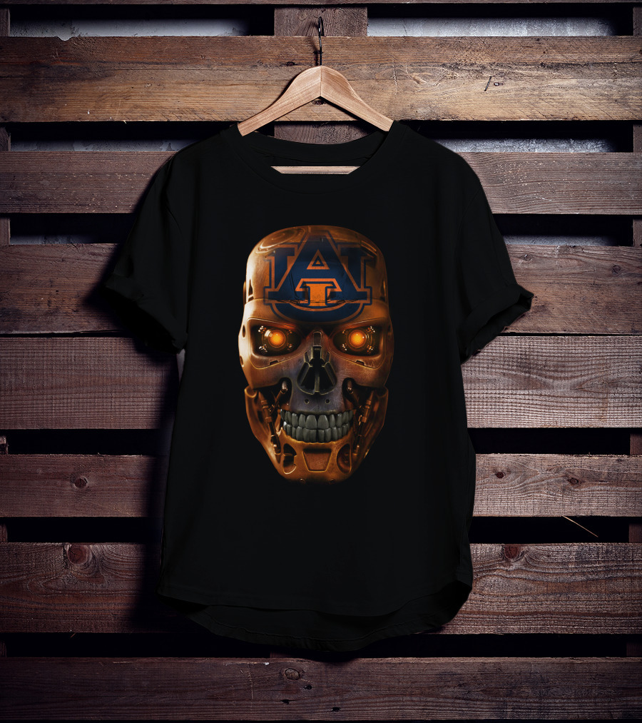 Auburn Tigers Terminator Skull T-Shirt