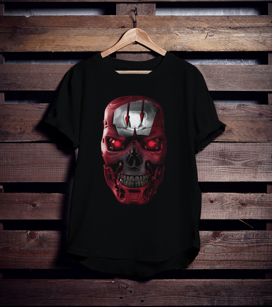 Skull Badgers Iron Man Terminator Crossover Helmet T-Shirt