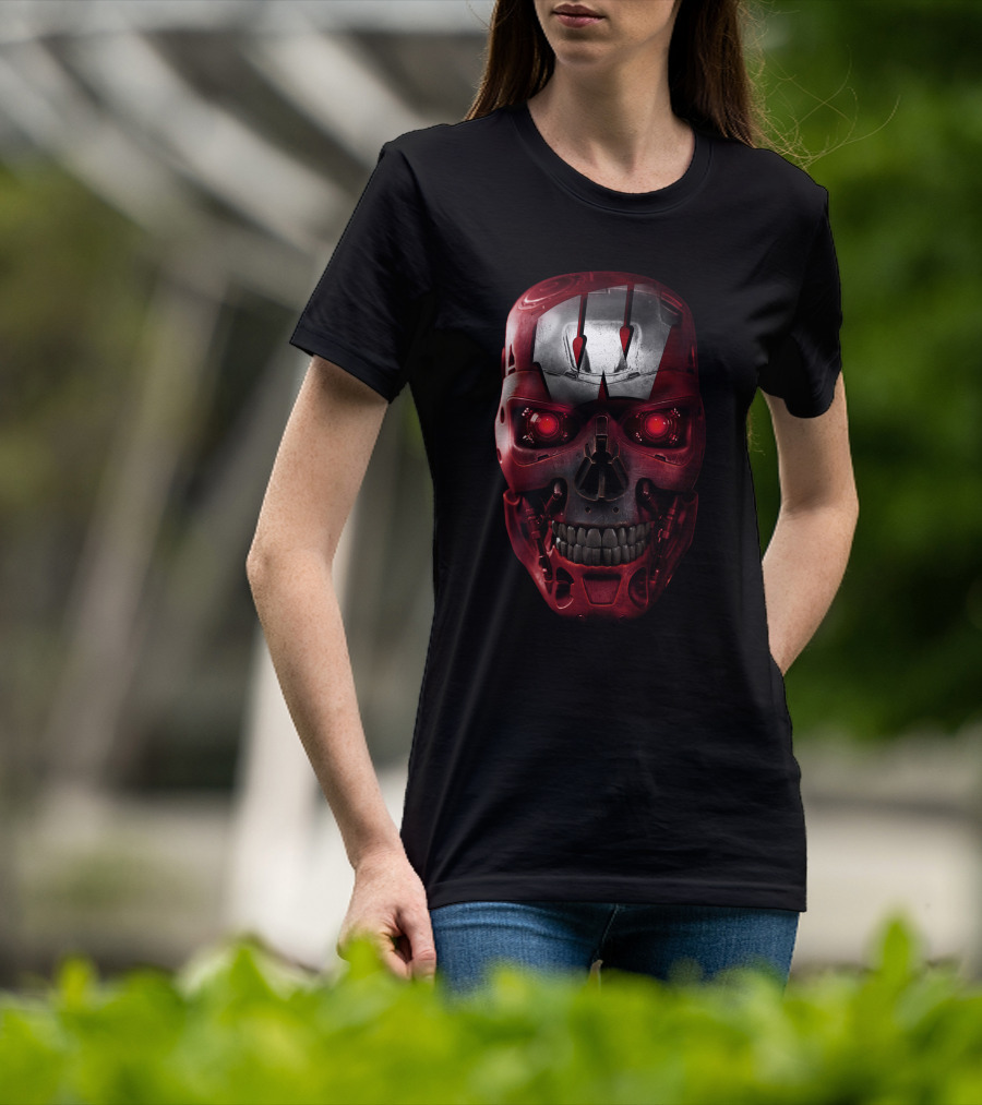 Skull Badgers Iron Man Terminator Crossover Helmet T-Shirt
