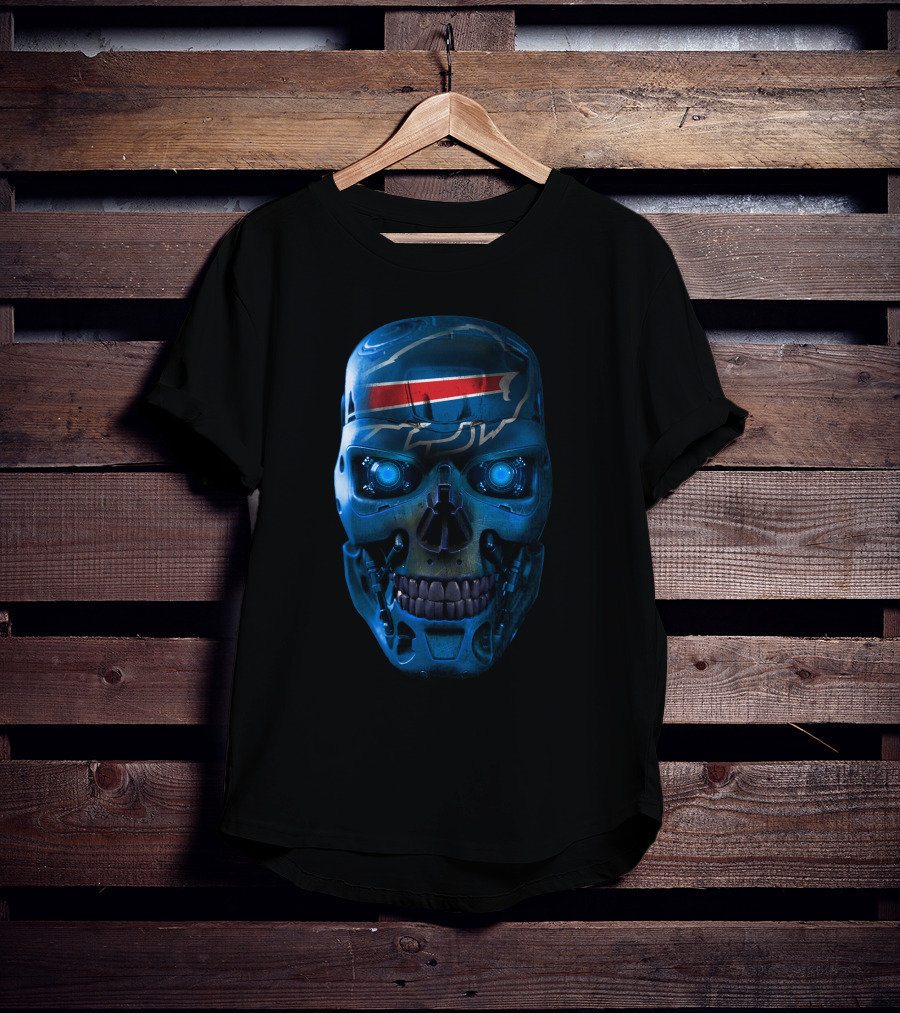 Buffalo Bills Skull Cyborg Face T-Shirt