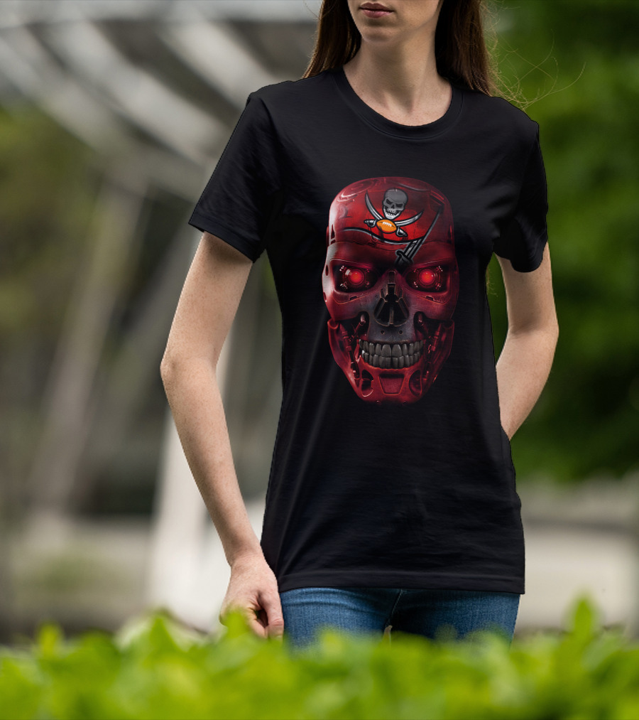 Skull Buccaneers Pirate Flag Terminator Crossover T-Shirt