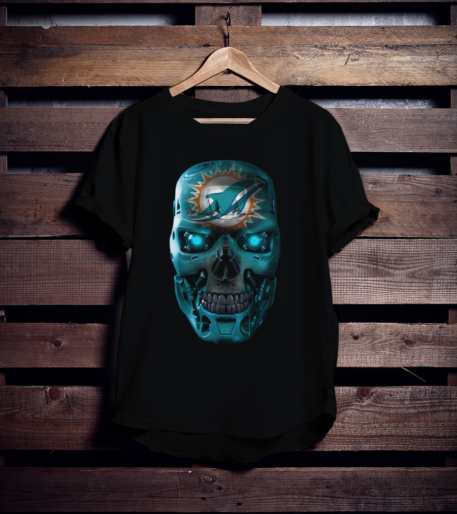 Miami Dolphins Skull Robo T-Shirt