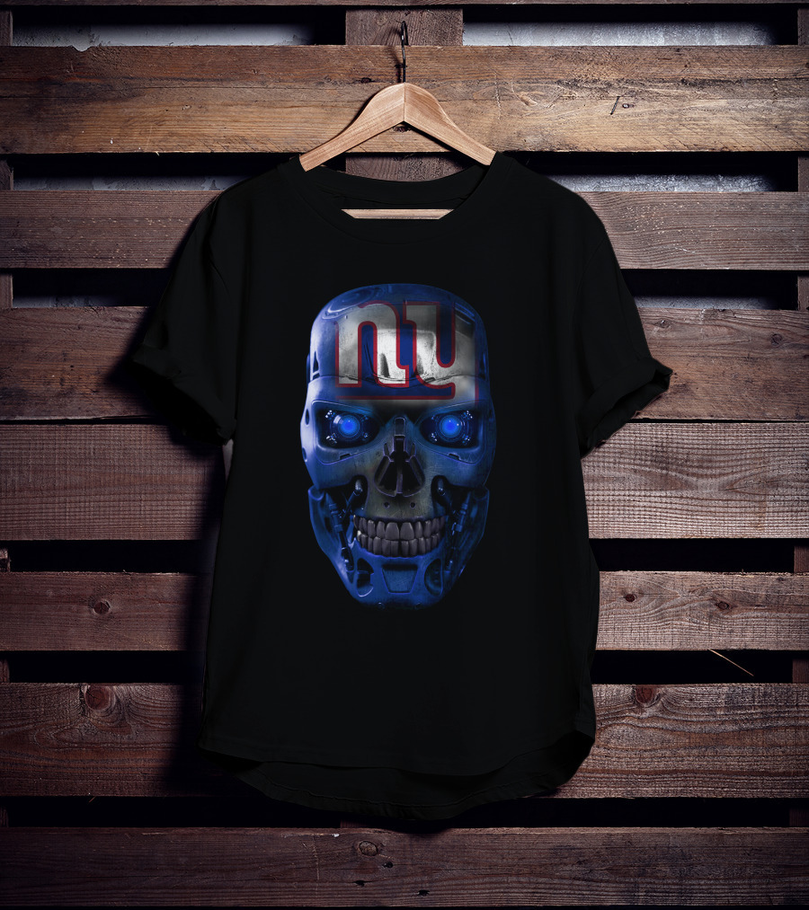 NY Giants Blue Skull Face T-Shirt