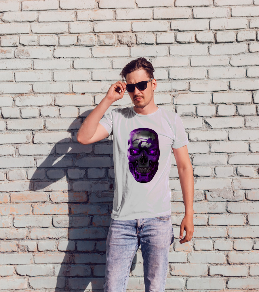 Kansas State Wildcats Purple Skull T-Shirt