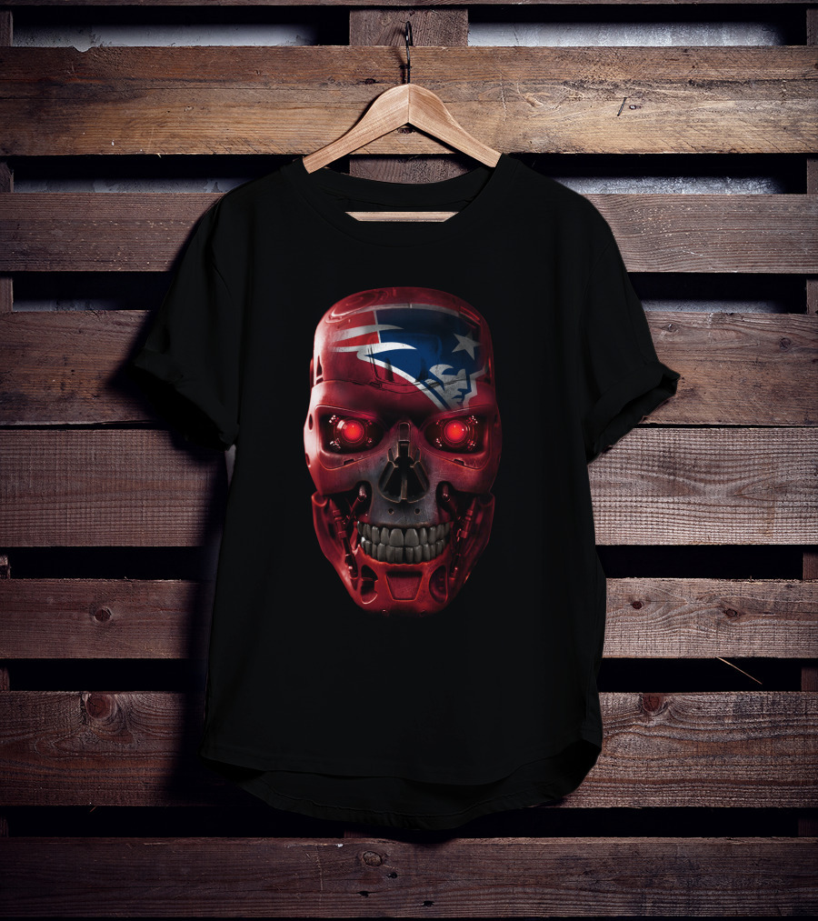 Skull Patriots Terminator Style Red Eyes T-Shirt