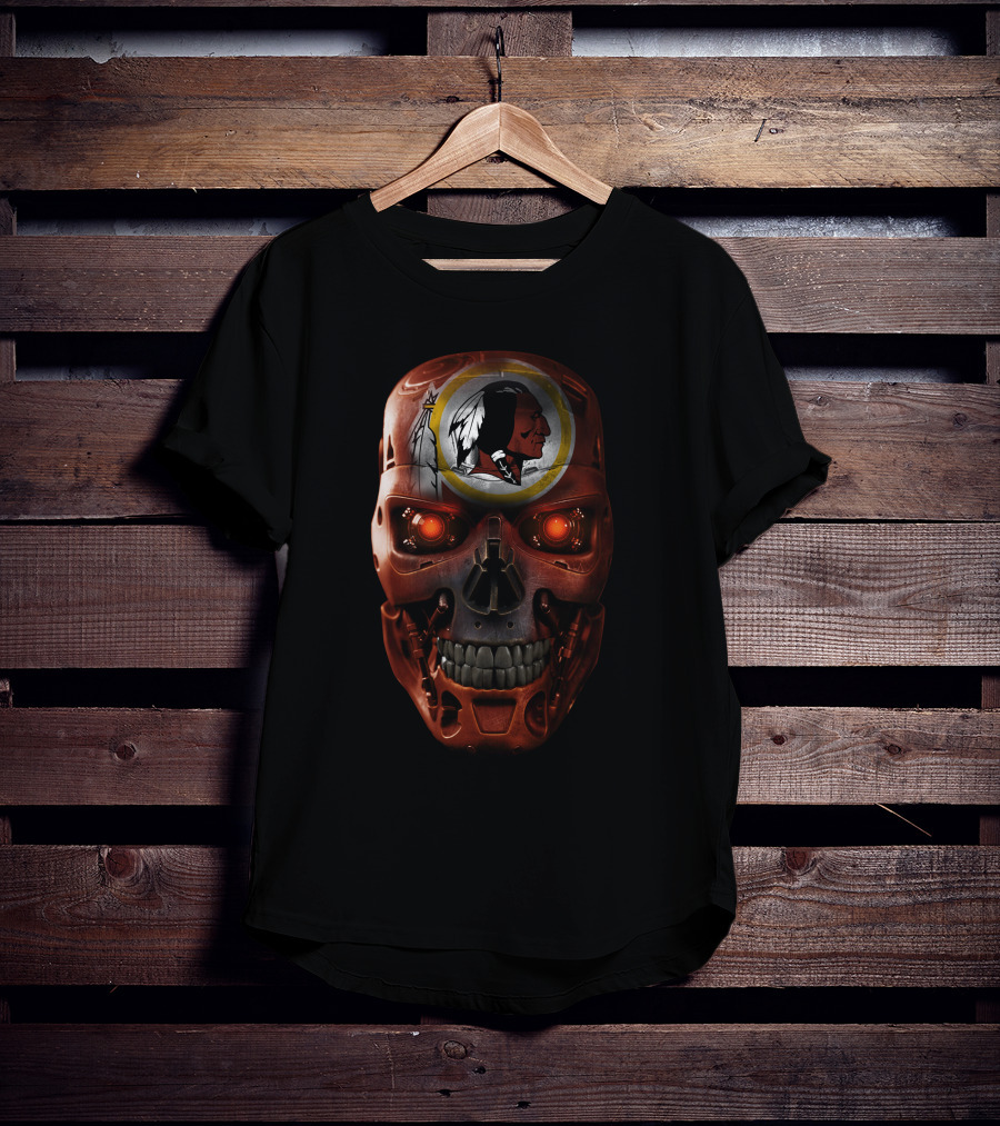 Skull Redskins Terminator Head T-Shirt