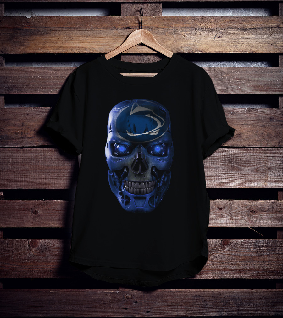Penn State Nittany Lions Skull Cyberpunk Face T-Shirt